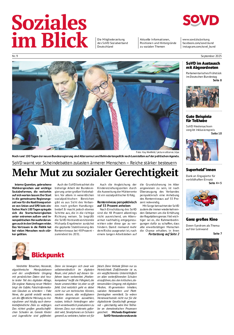 SoVD-Zeitung 09/2025 (Rheinland-Pfalz/Saarland, Baden-Württemberg)