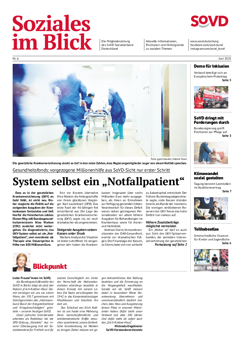 SoVD-Zeitung 06/2025 (Rheinland-Pfalz/Saarland, Baden-Württemberg)
